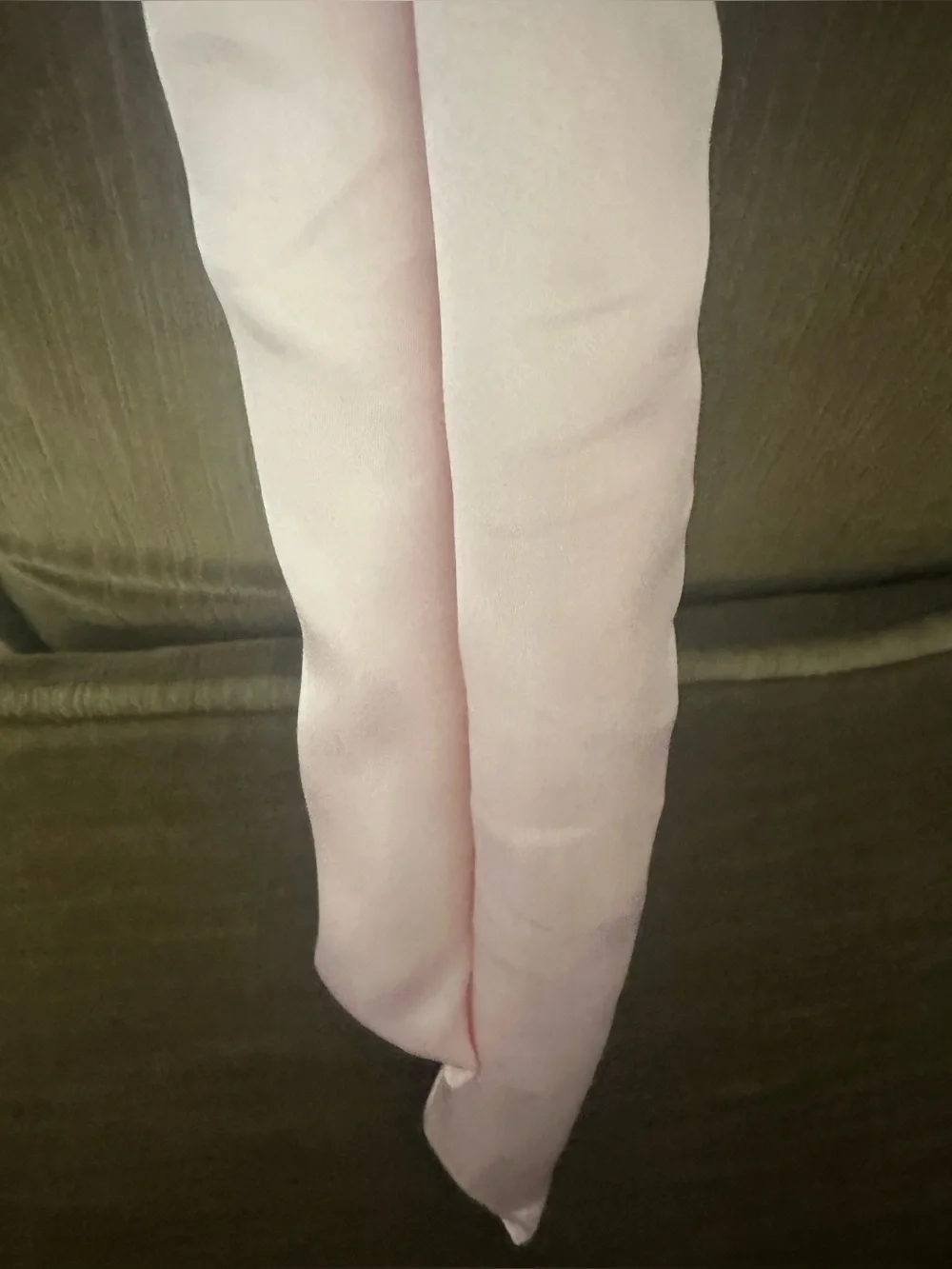 Pink satiny no heat curling rod/band with scrunchies set